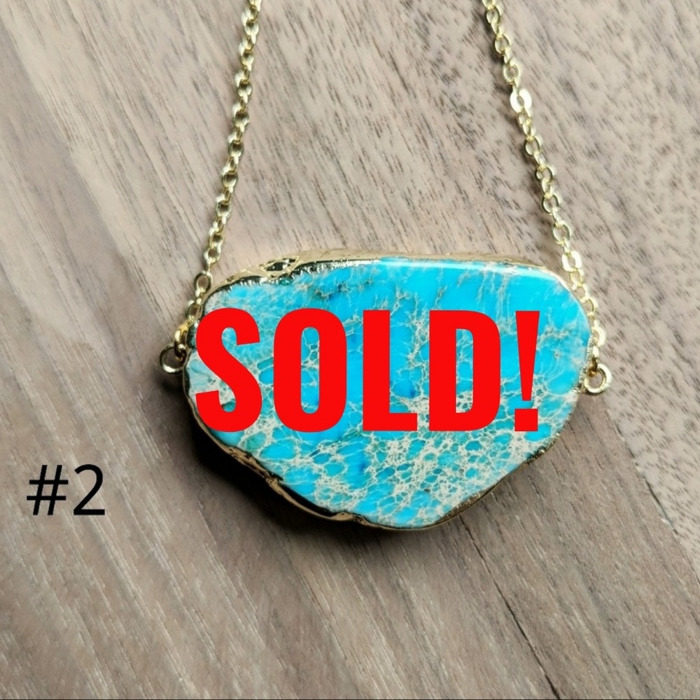 ⭐LAST ONE⭐ Raw Jasper 18k Gold Plate Boho Necklace - Picture 5 of 6